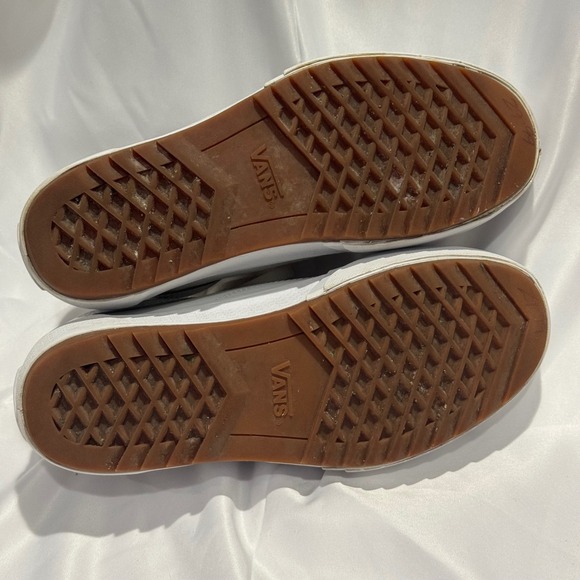 Vans Old Skool Stacked White Leather Platform Sneakers Womens 7.5 - Picture 9 of 12